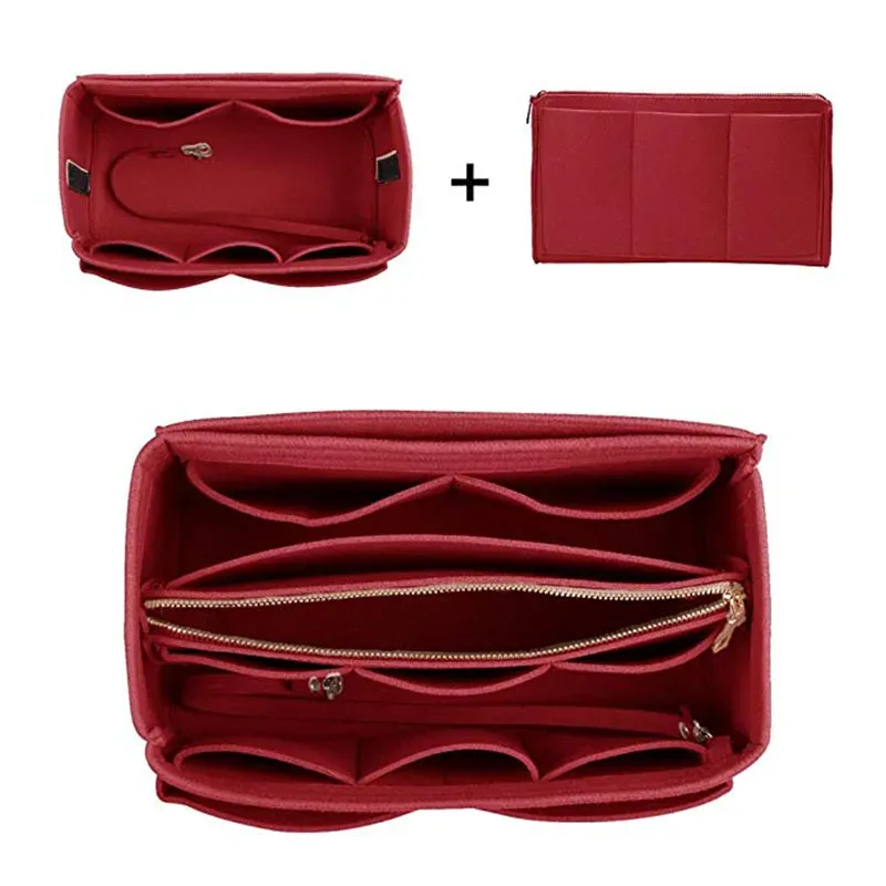 hhyukimi marque maquillage organisateur feutre insérer sac pour sac à main voyage intérieur sac à main portable sacs à cosmétiques adapté diverses marques sacs
