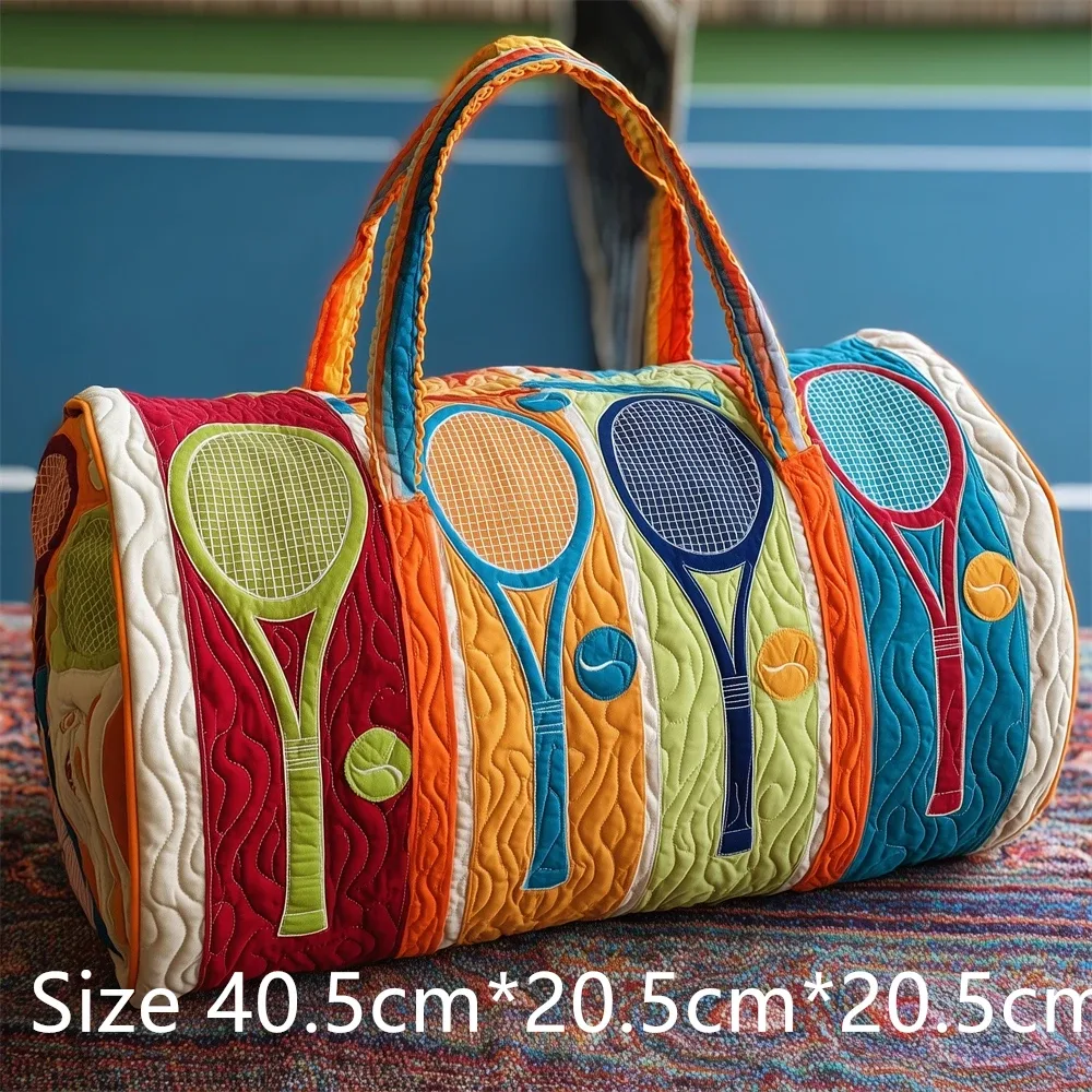sac de sport matelassé imprimé en 3d pour raquette de tennis, grande capacité, sac de voyage et de sport, sac de week-end tendance pour hommes et femmes