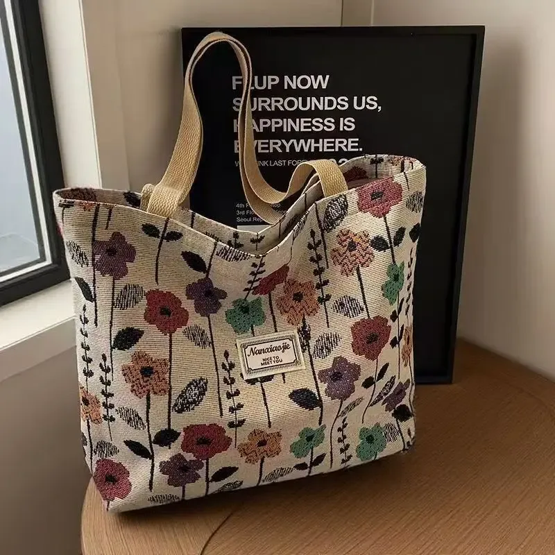 sacs à bandoulière grande capacité pour femmes, sac en toile style ins, sac fourre-tout pour cours, trajets quotidiens et shopping