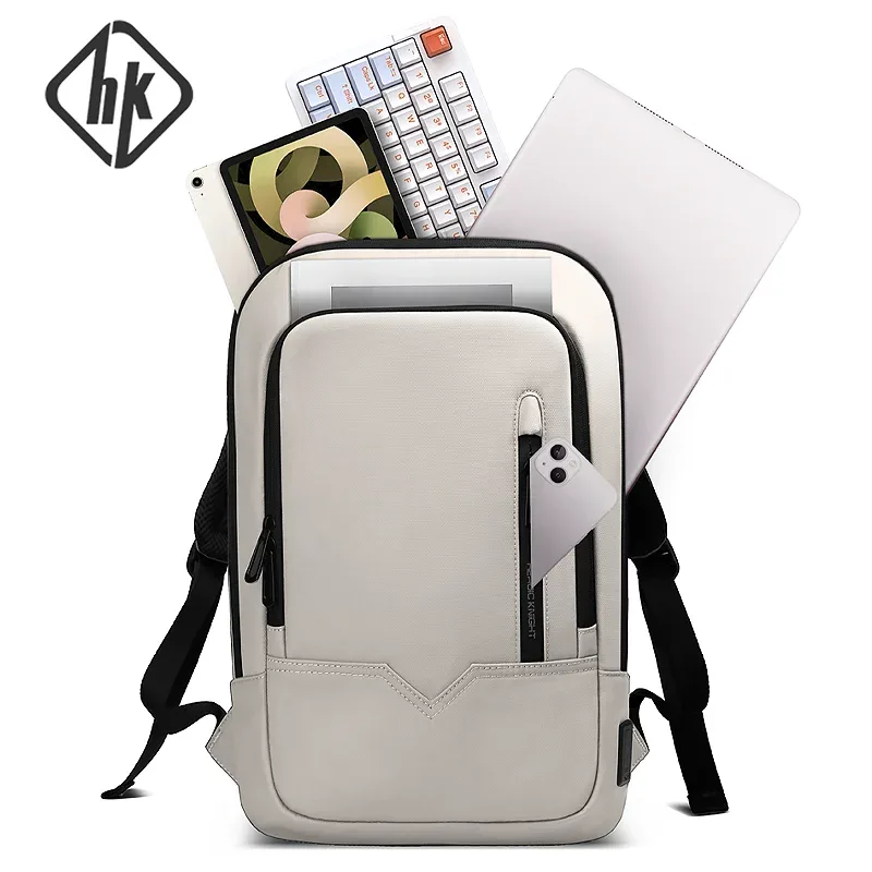 HK – sac à dos de haute qualité pour ordinateur portable de 15.6 pouces, sac à dos de voyage léger en tissu Oxford imperméable pour hommes d'affaires