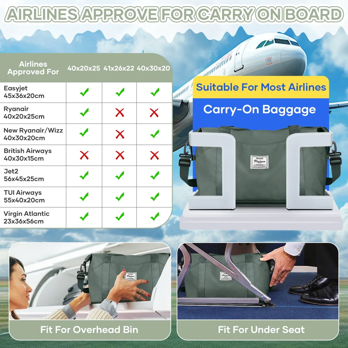 sac de voyage extensible pour ryanair easyjet, sac de sport pour bagages à main, sac de sport pliable de grande capacité, sac de voyage pour le week-end