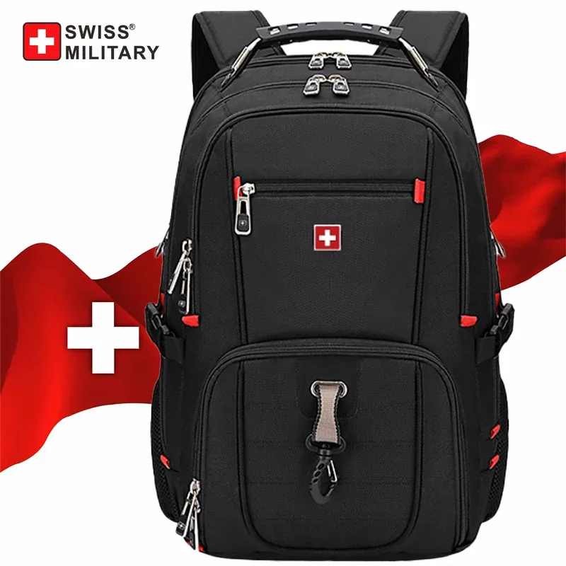sac à dos étanche pour homme, sacs pour ordinateur portable, sacs de voyage scolaires, style suisse, grande capacité, sac à dos d'affaires, 15.6 ", 17"