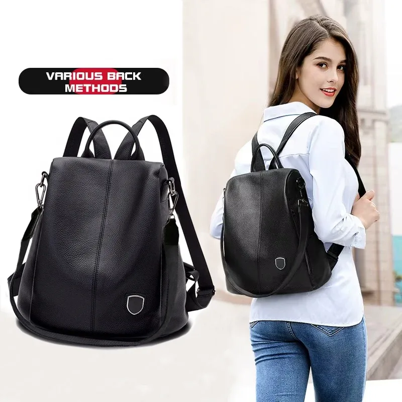 sac à dos en cuir véritable pour femme, cuir de vachette, sac à dos, collègue, filles, étudiant, sac d'école, sac à dos de voyage pour femme, sacs initiés