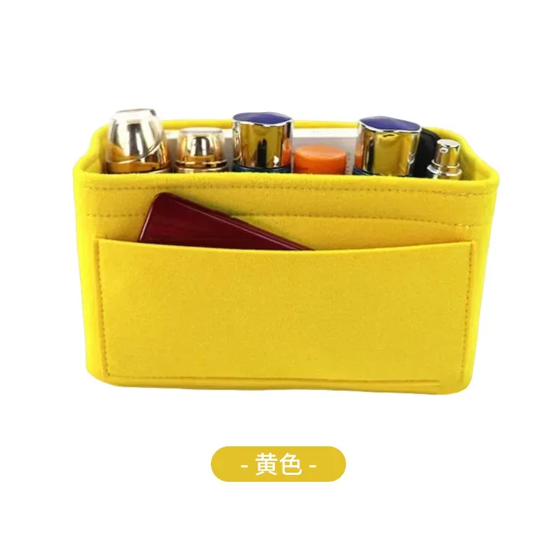 trousse de maquillage en feutre de grande capacité avec séparateurs intérieurs, trousse de toilette de voyage multi-compartiments, sac de rangement multifonctionnel