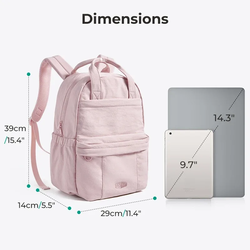 sac à dos bagsmart pour femmes, grande capacité, sac de voyage pour ordinateur portable, sac de transport extérieur, sac à dos léger pour l'école pour filles