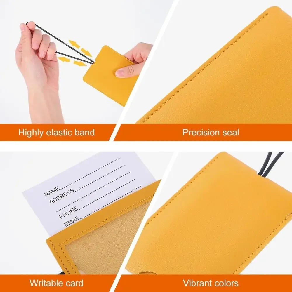 étiquette de bagage en cuir pu, accessoires pour sac à dos, couleur rouge, étiquettes de nom et d'adresse, sangles souples pour étiquettes de bagage, accessoires de voyage