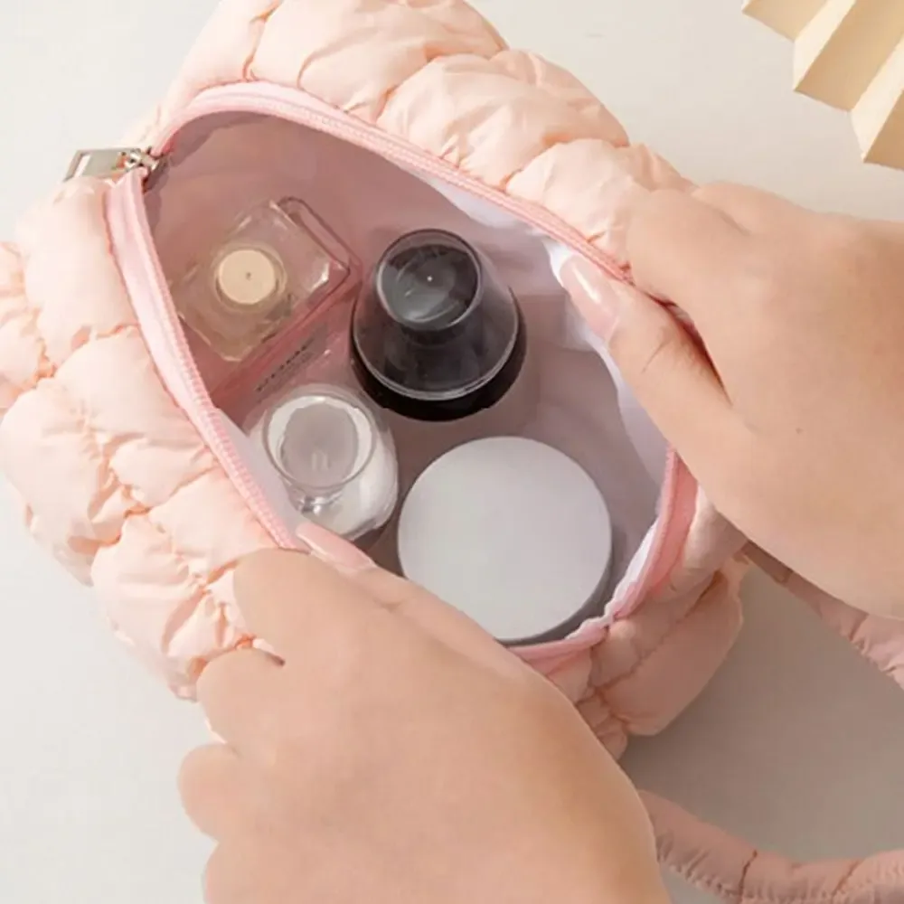 sac de maquillage portable au toucher doux, grande capacité, couleur unie, sac cosmétique multifonctionnel, trousse de toilette pour la maison et les voyages