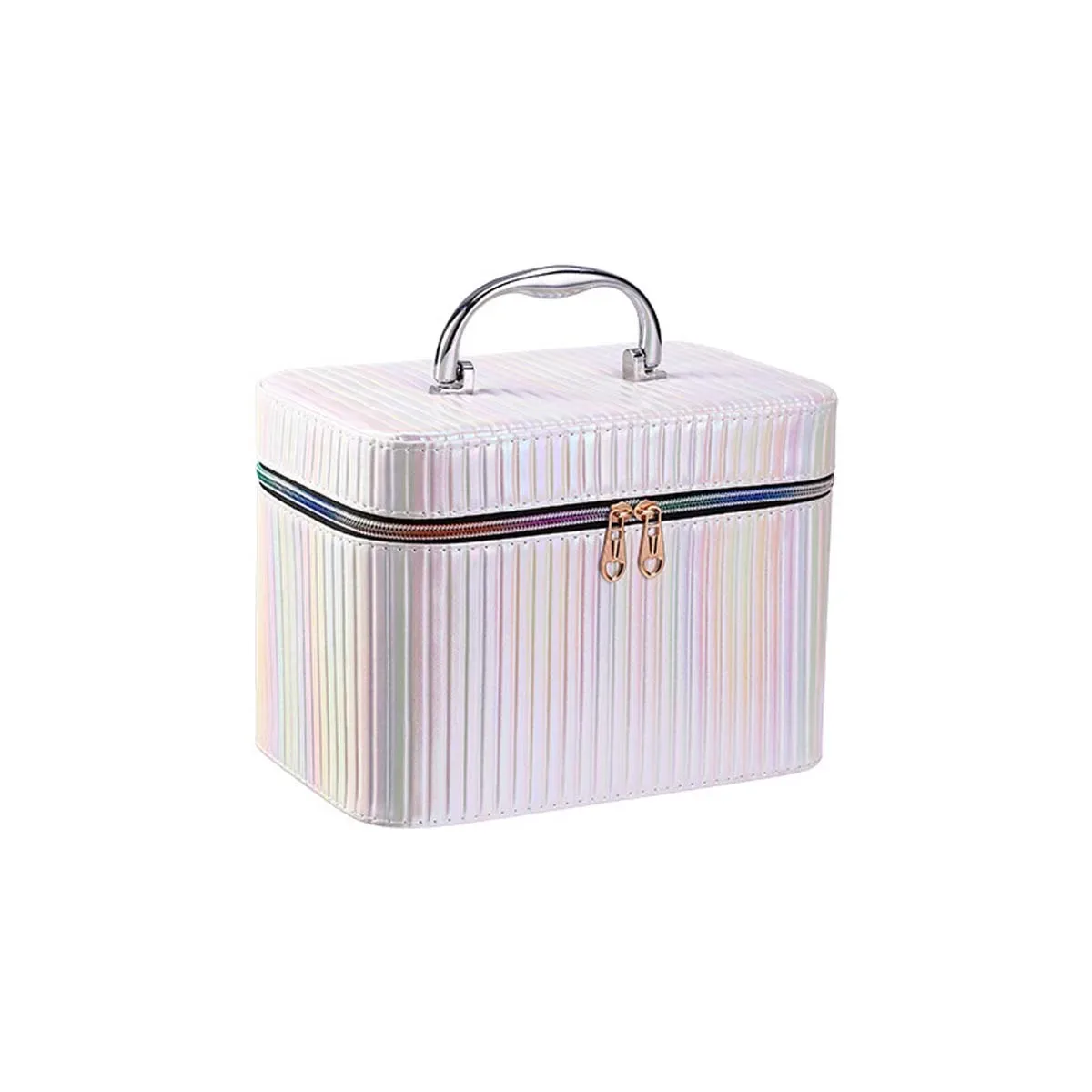 trousse de maquillage professionnelle, boîte de rangement de maquillage portable de grande capacité, mini sac de maquillage en pu portable, couleur vive