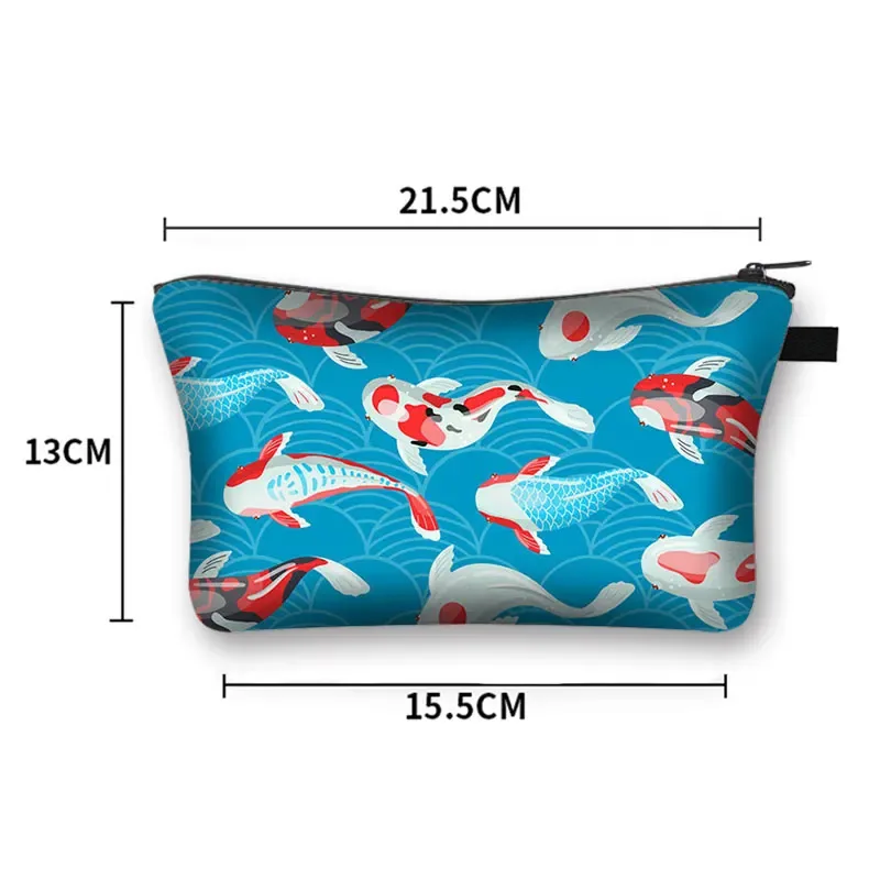 trousse à cosmétiques japonaise koi fish crane pour femmes, trousse de maquillage harajuku, sac de beauté pour filles, trousse de toilette cosmétique hip hop, dragon asiatique