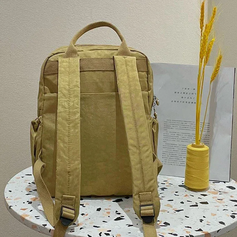 mode femme sac à dos imperméable en nylon poignée souple solide multi-poches voyage fermeture éclair feminina sacs d'école sac à dos pour ordinateur portable