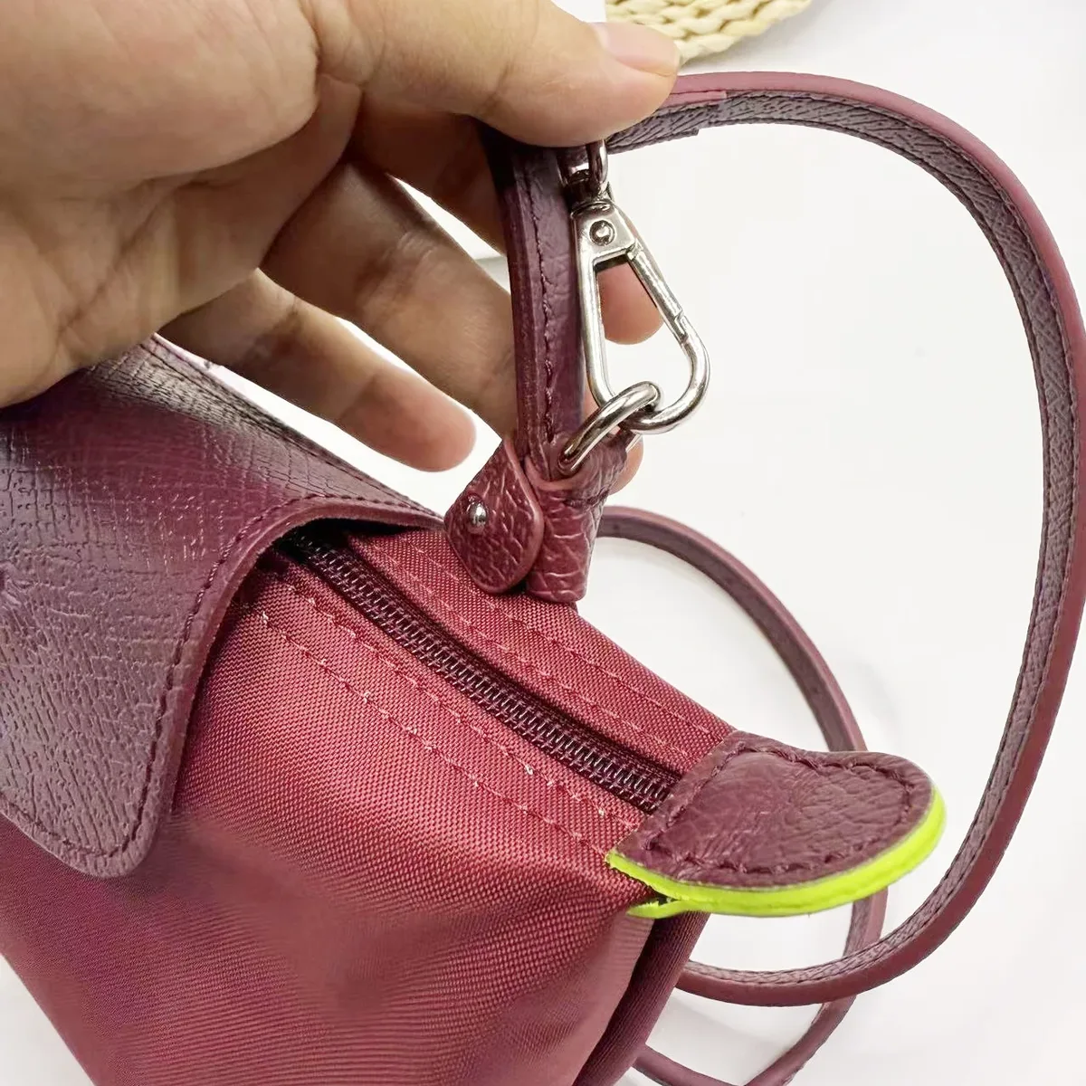 sangle de sac à bandoulière de remplacement en cuir de vache, pour mini sac longchamp mocha, poinçonnage, modification gratuite, accessoires de sac