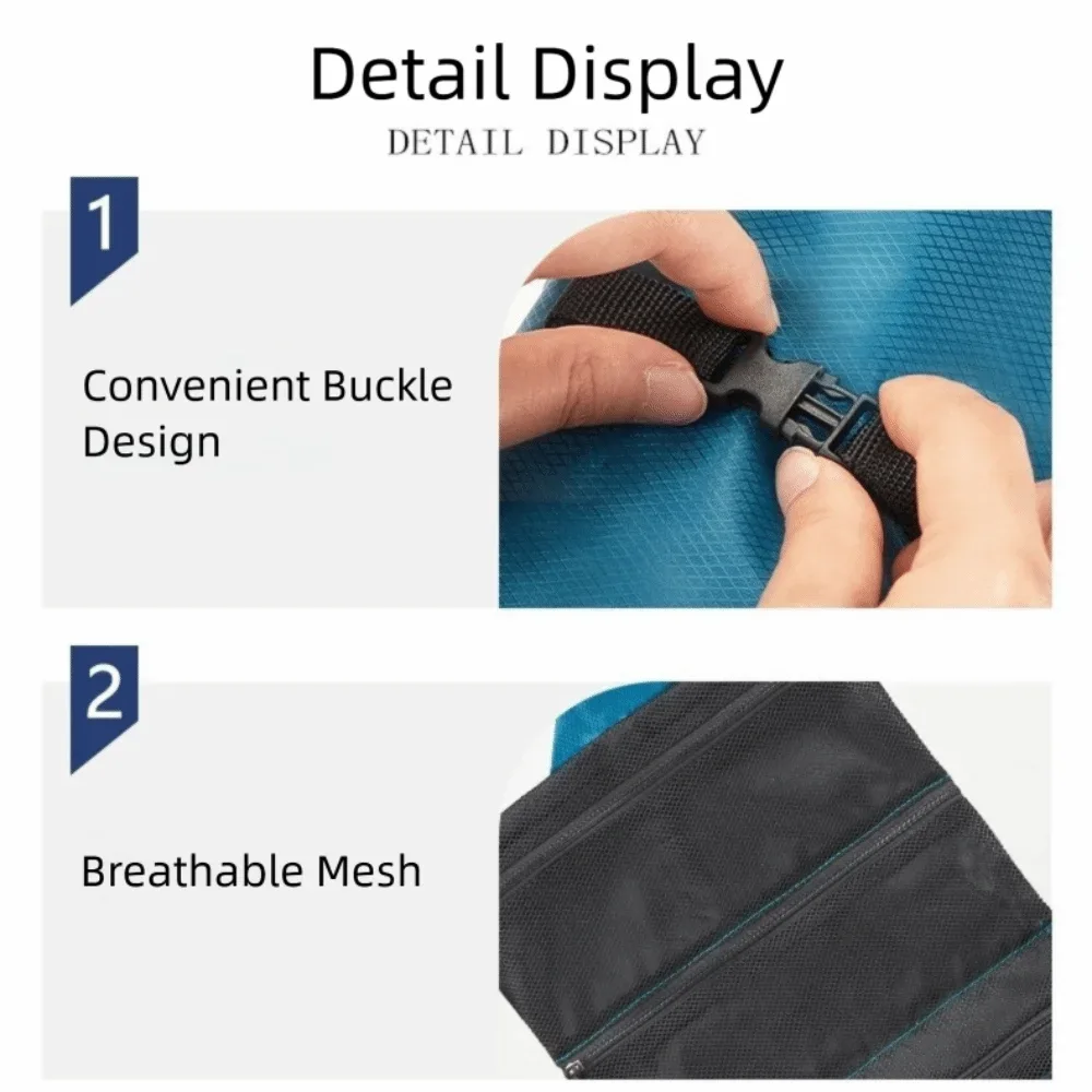 trousse de toilette pliable portable de grande capacité, sac de lavage étanche pour voyage d'affaires, sac à cosmétiques de voyage