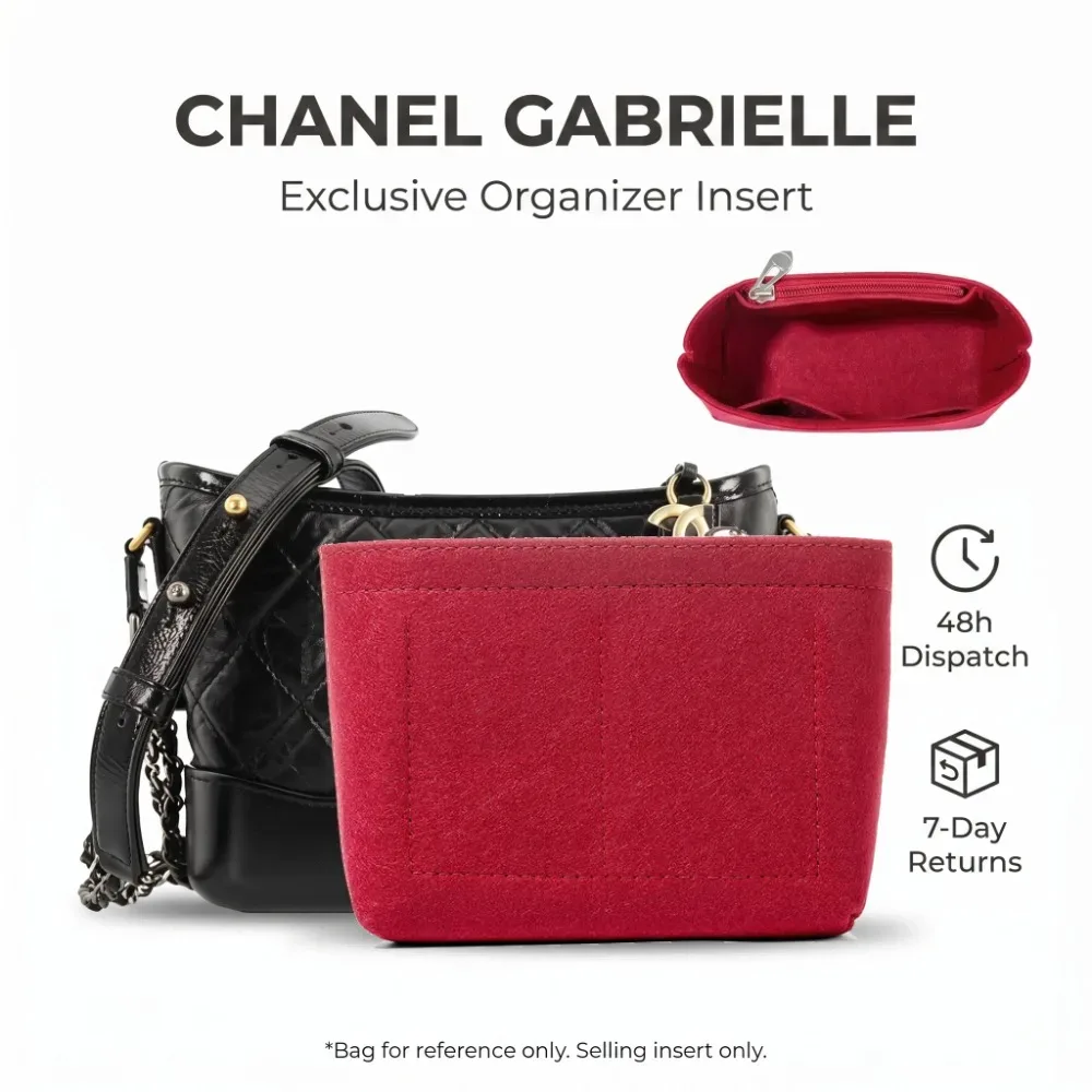 Organisateur de sac de luxe en feutre avec fermeture éclair latérale, doublure intérieure portable et séparateur de forme pour sac à bandoulière