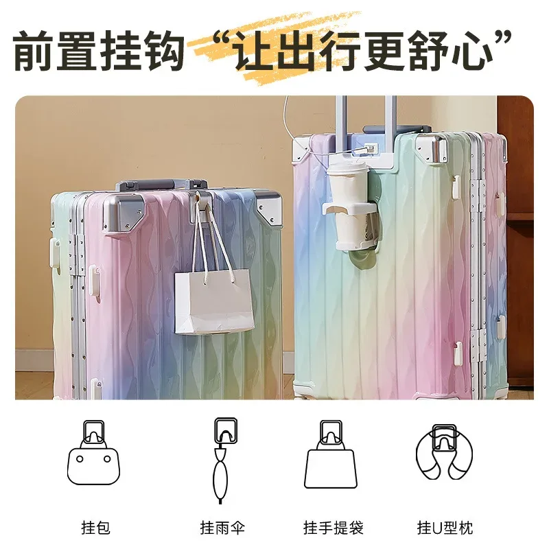 valise à bagages de 20 pouces, nouvelle valise de grande capacité, étui de voyage à 24 cadres en aluminium, boîte de mot de passe durable
