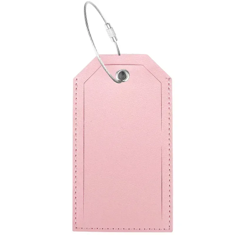 étiquettes de bagage en cuir pu pour hommes et femmes, document solide, valise, accessoires de voyage, nom, adresse d'identification, mode, 1 pièce