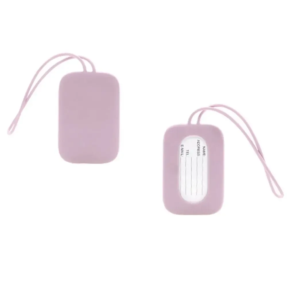 étiquette de bagage en silicone souple avec lanière, identification de valise, carte d'embarquement anti-perte, nom, téléphone, adresse, voyage