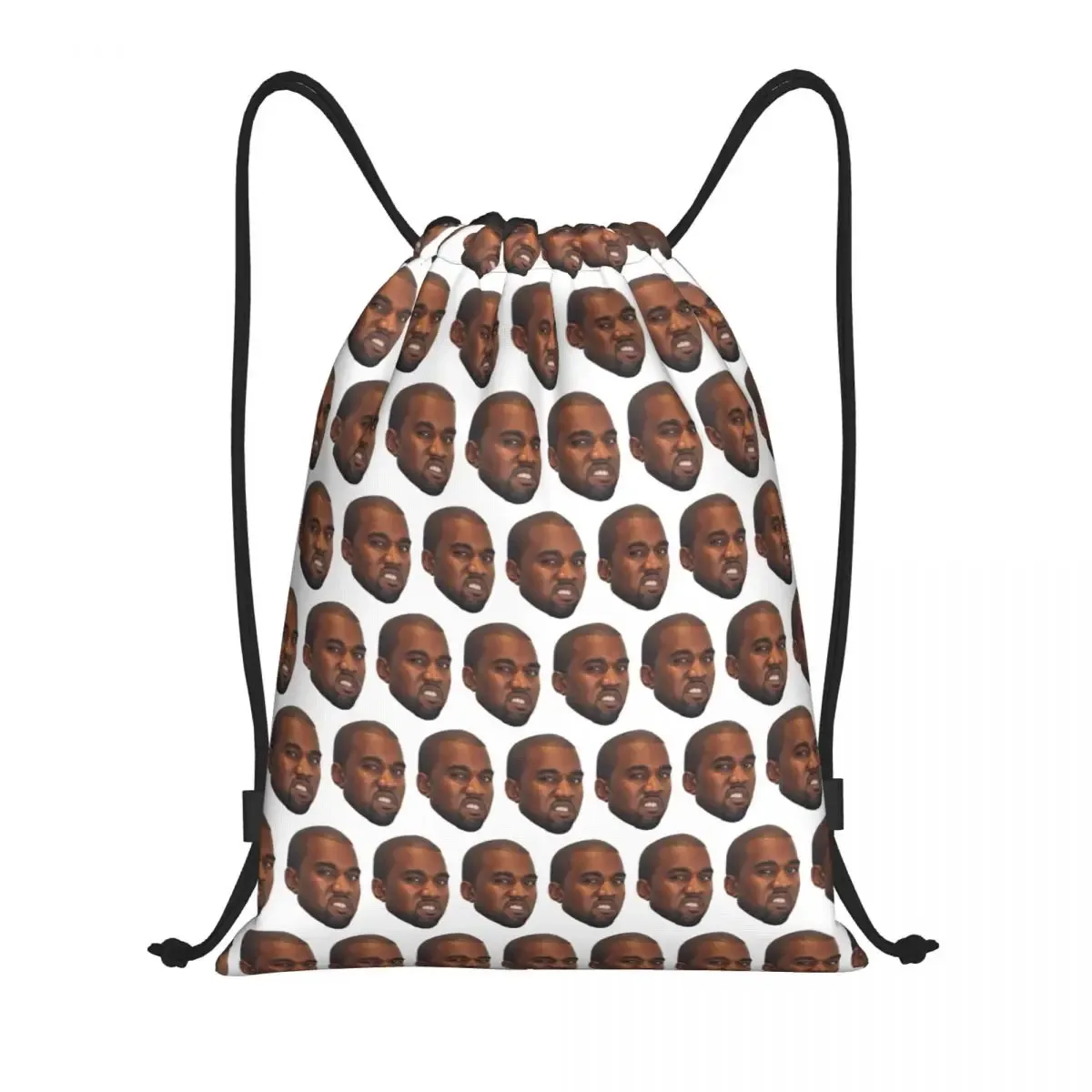 personnalisé drôle kanye west meme cordon sac à dos femmes hommes sport sac à dos portable rappeur producteur de musique sac d'entraînement sac