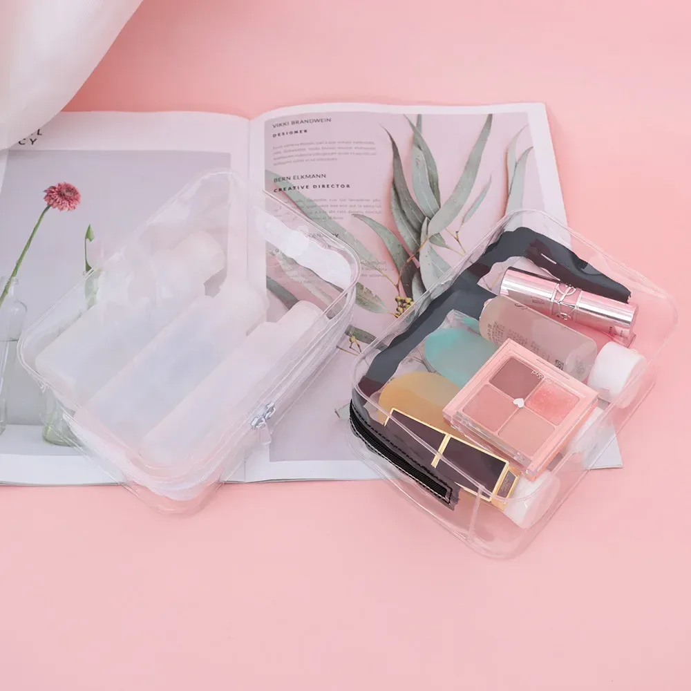 sac de maquillage transparent de grande capacité, portable, imperméable en pvc, sac de rangement pour articles de toilette de voyage, sac doux inodore pour un transport facile