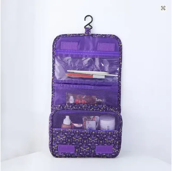 nouvelle trousse de toilette de voyage imperméable, sac cosmétique portable multifonctionnel de grande capacité, séparation sec/humide portable