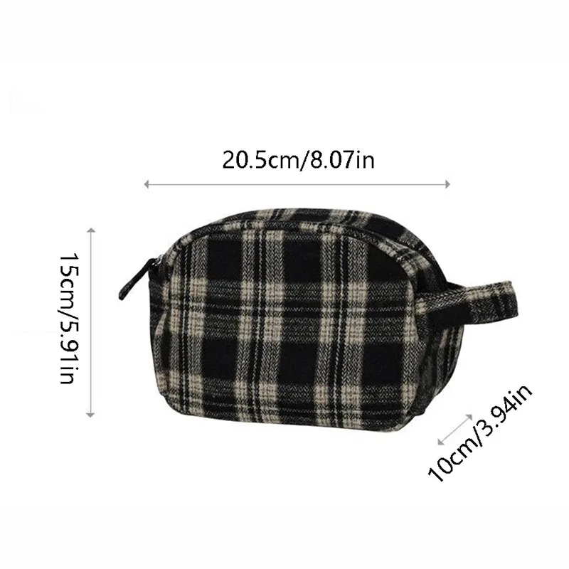 pochette de maquillage rétro en toile, grande trousse de toilette de voyage, pochette portable pour rouges à lèvres, pochette de bain et de douche pour femme