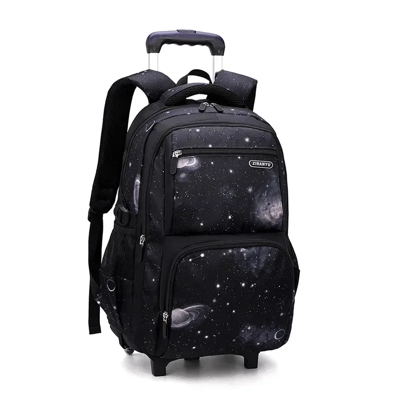 sac d'école enfants sac à dos roulant pour garçon sac à dos à roulettes sac d'école avec roues chariot bookbag bagage à main avec sac à déjeuner