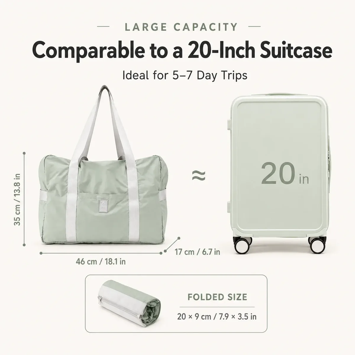 sac de voyage pliable et étanche, fourre-tout de grande capacité, sac de rangement de bagages avec plusieurs poches
