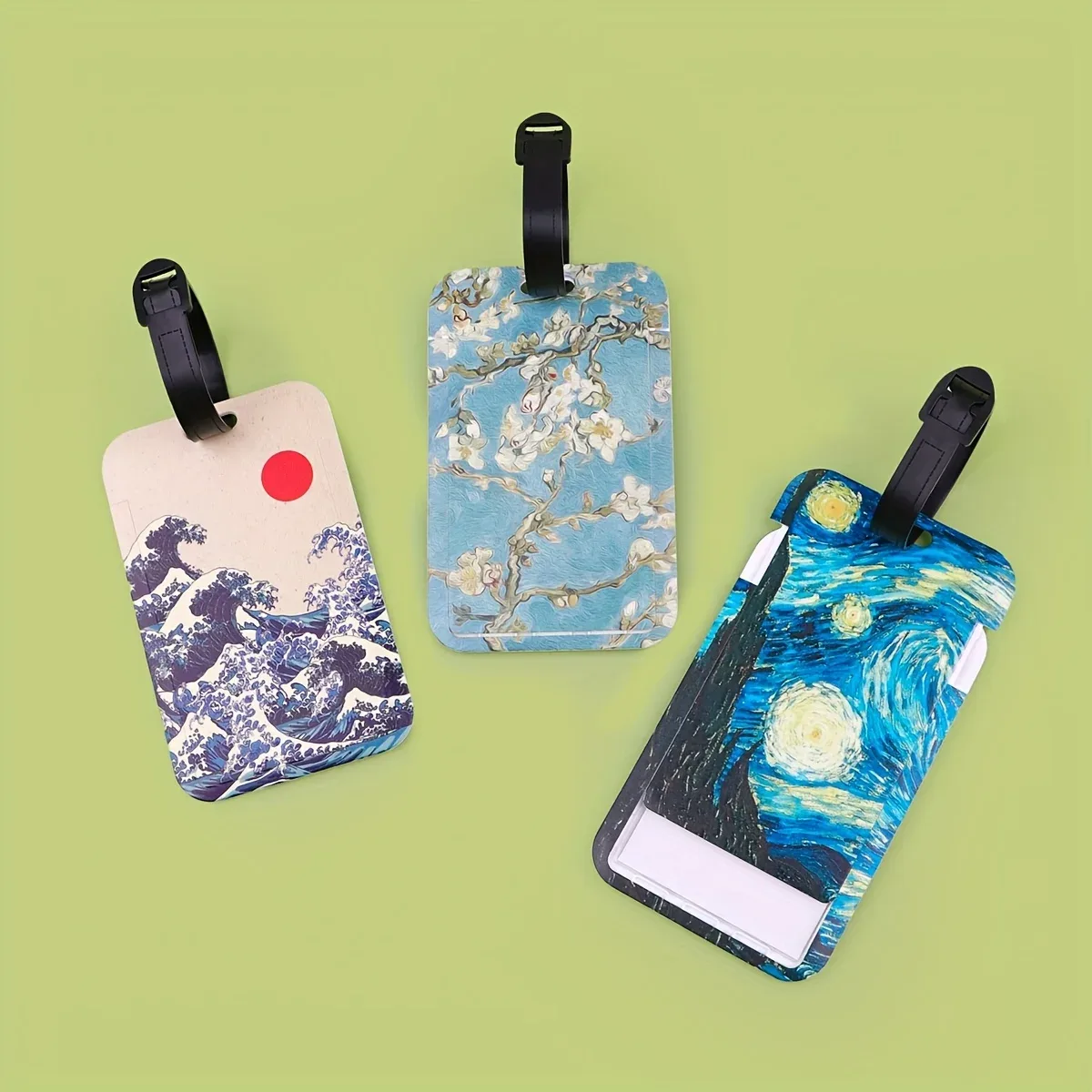 étiquettes à bagages créatives inspirées de l'art de van gogh, l'accessoire de voyage parfait. comprend une étiquette d'identification portable adaptée à votre bagage.