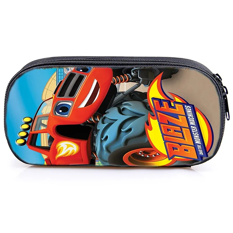 sac à dos blaze and the monster machines, 3 pièces, sac d'école pour enfants avec sacs à bandoulière, trousse à crayons, sac à dos blaze car pour garçons et filles