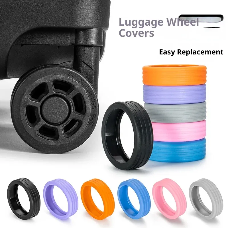 Couvre-roues de bagages en Silicone épais, anneaux en caoutchouc anti-rayures pour roues de valise, protecteurs durables pour roulement universel