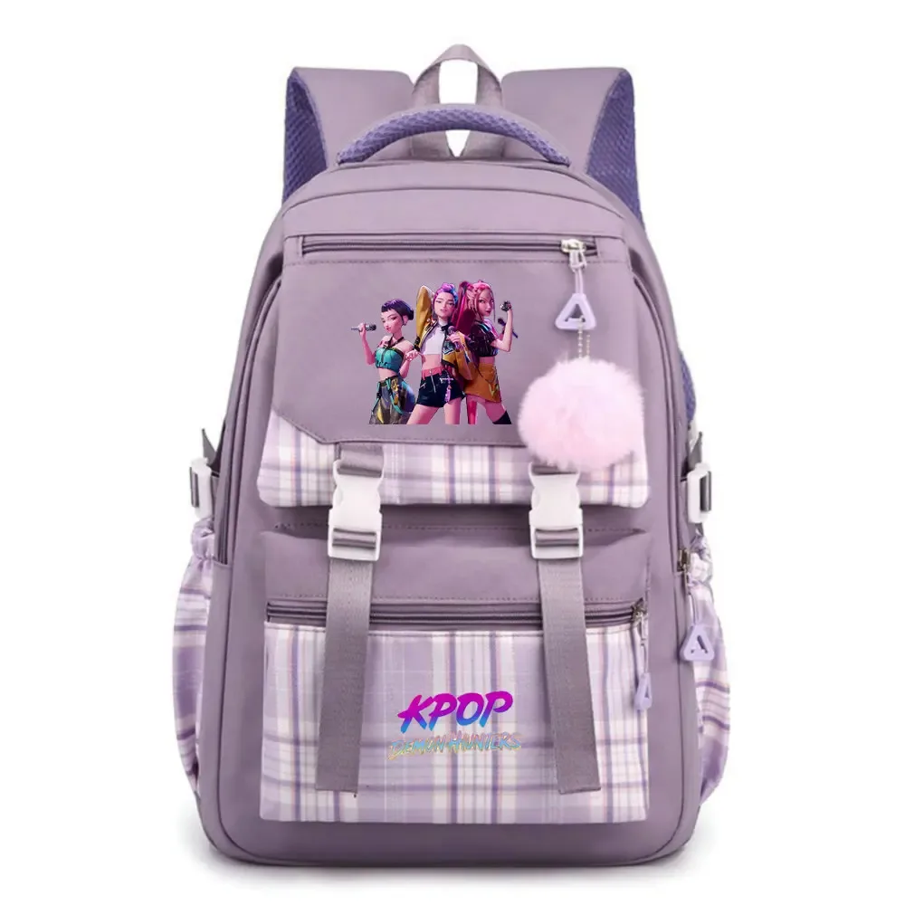 sacs à dos d'école kpop demon hunters, sacs d'école pour étudiants, sac à dos de voyage à la mode pour filles, sac à dos étanche avec fermeture éclair, sac à dos pour ordinateur portable