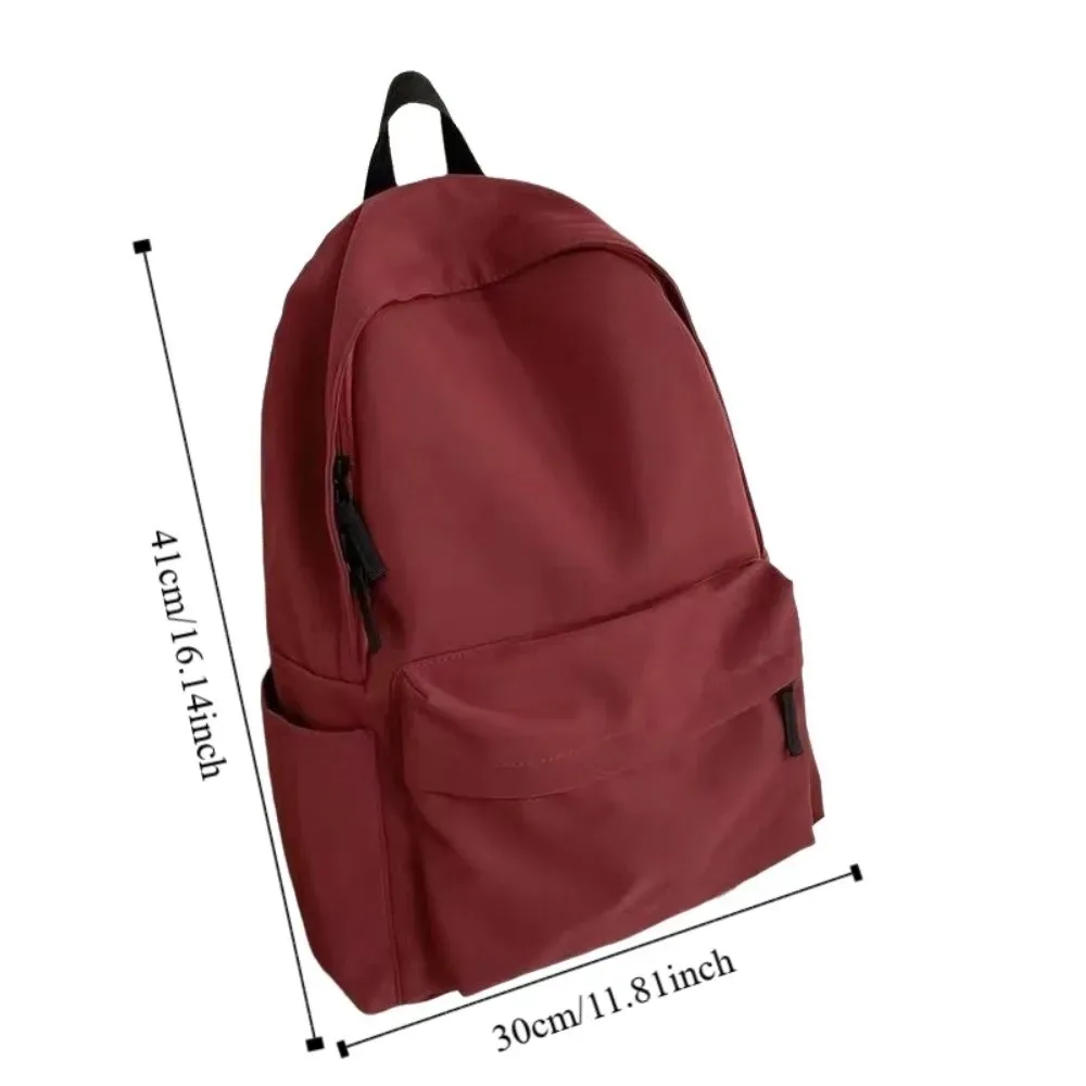 sac à dos d'étudiant de grande capacité, en nylon, couleur unie, sac d'école, bretelles réglables, sac de voyage décontracté, activités de plein air