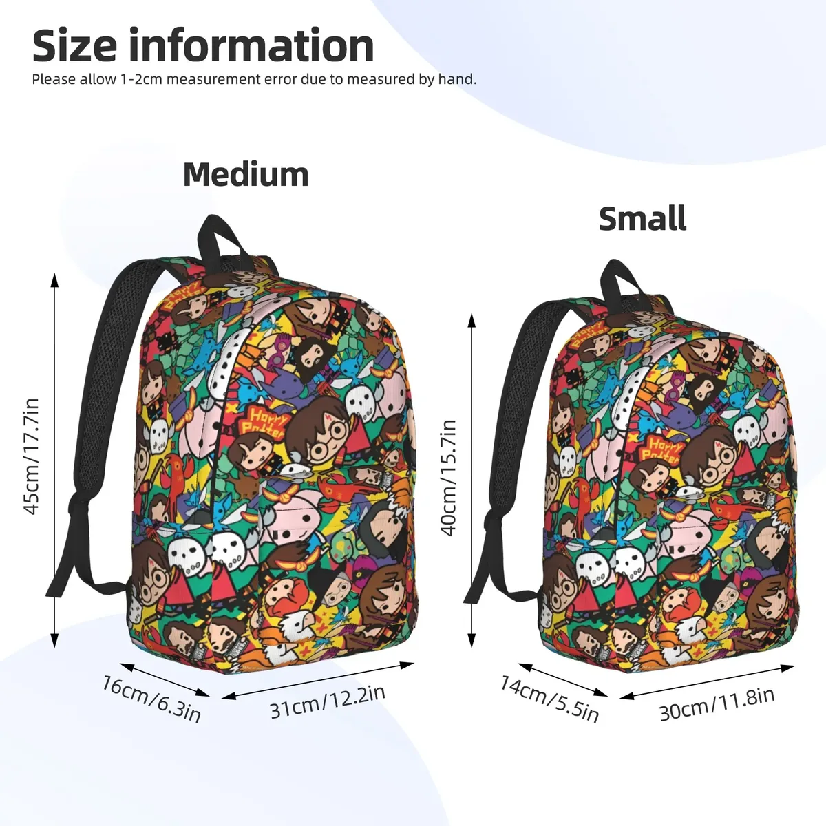 sac à dos h-hp-p harry potter magique pour adolescents avec poche, idéal pour le lycée, la randonnée, les voyages, sac à dos de jour pour hommes, femmes, sacs en toile pour l'université