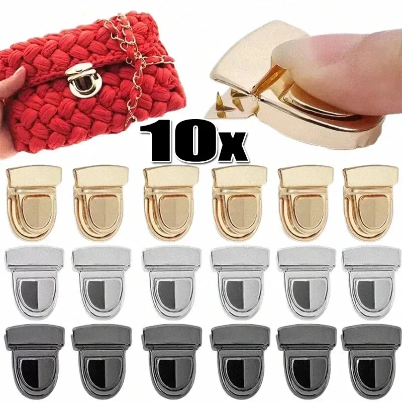 10 pièces serrures en métal sac fermoir boucles de capture pour sacs à main sacs à bandoulière sac à main fourre-tout fermetures fermoirs à pression bricolage artisanat sac accessoires