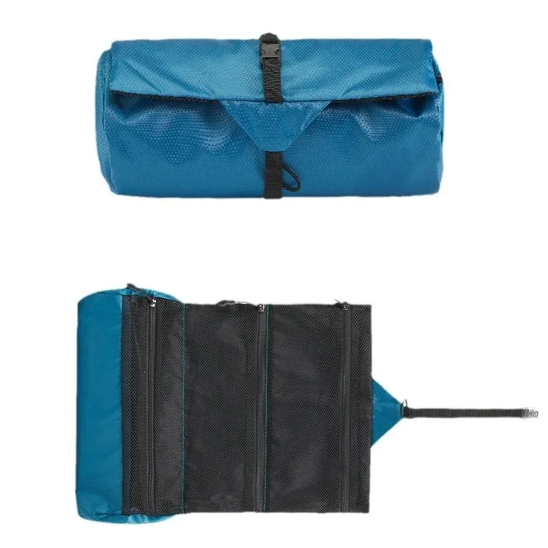 trousse de toilette pliable de voyage pour hommes et femmes, trousse de maquillage étanche, portable, séparation sèche et support