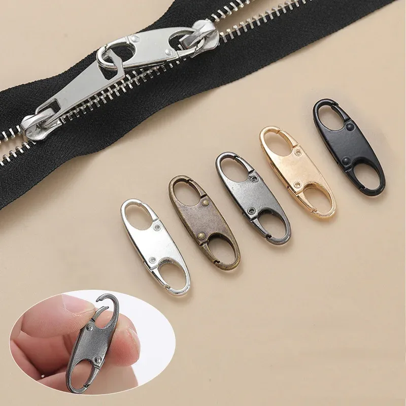 clip de verrouillage à fermeture éclair en alliage, nouveau mousqueton détachable en métal, remplacement de traction de fermeture éclair, sac antivol, accessoires pour valises, 1 à 10 pièces