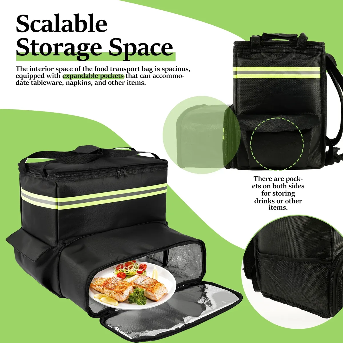 sac à dos isotherme pour pique-nique, sac à dos isotherme pour le maintien de la fraîcheur des aliments, sac de voyage pour le camping en plein air, sac de livraison pour le stockage des aliments.