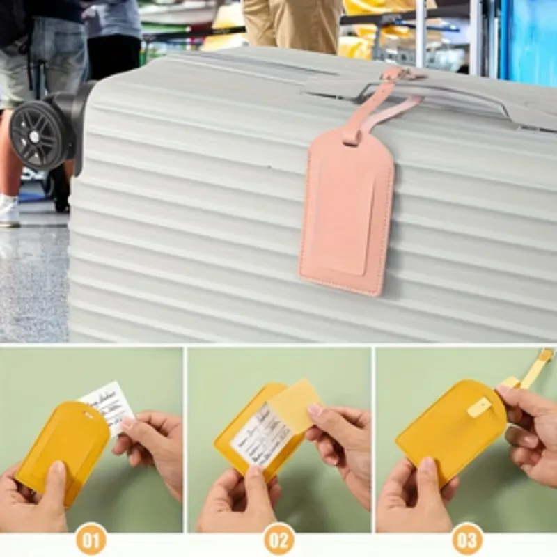 étiquettes de bagages personnalisées en pu, étiquette de valise, étiquettes de bagages, accessoires de voyage, mariage, cadeaux d'anniversaire, 2 pièces