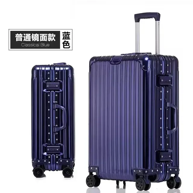 valises en alliage d'aluminium et de magnésium 100%, bagages légers spinner de 20/24/26/29 pouces, serrure tsa, sac de voyage durable