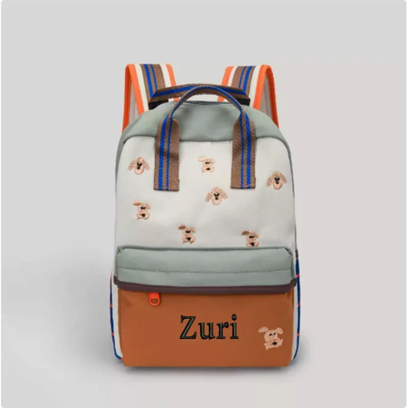 Sac à dos pour enfants, sac à dos personnalisé avec nom pour la maternelle, sac à dos brodé avec détails de petit chien, comme cadeau d'anniversaire