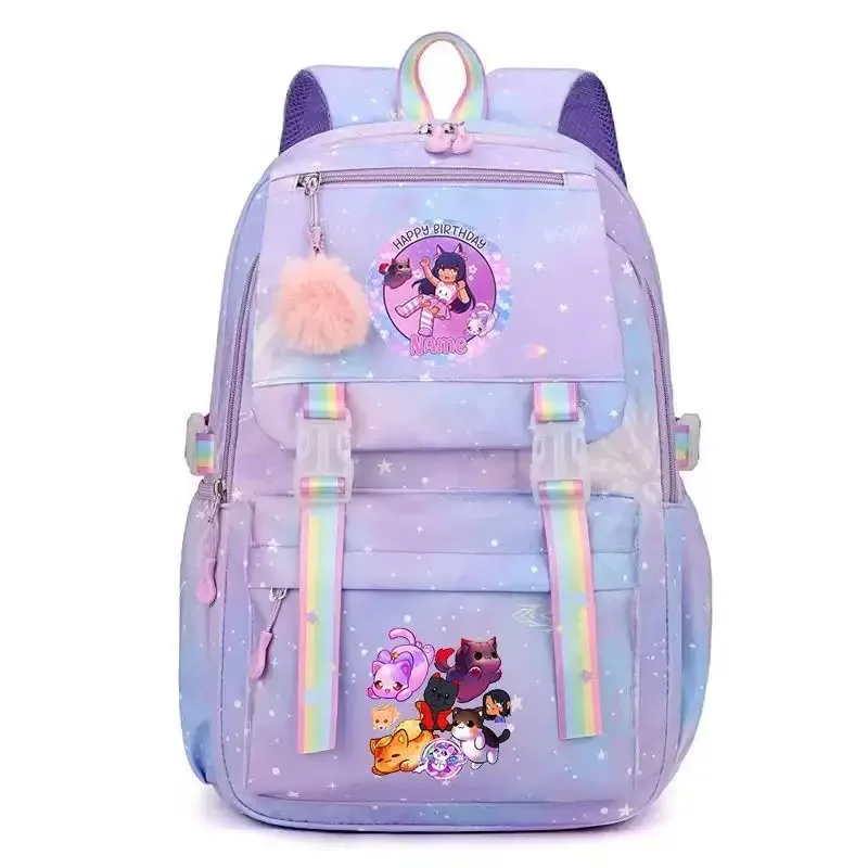 mochila aphmau sac à dos pour femmes et filles, sac d'école pour étudiants, sacs à dos de voyage de grande capacité, sac à dos pour ordinateur portable à la mode