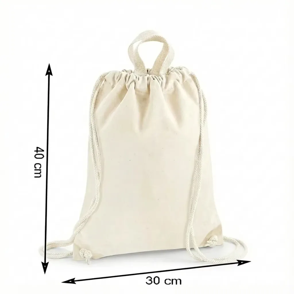 sac à dos en toile avec cordon de serrage 30x40cm, sac de sport en coton, sac de rangement léger et réutilisable pour l'école, le sport, les courses et le quotidien