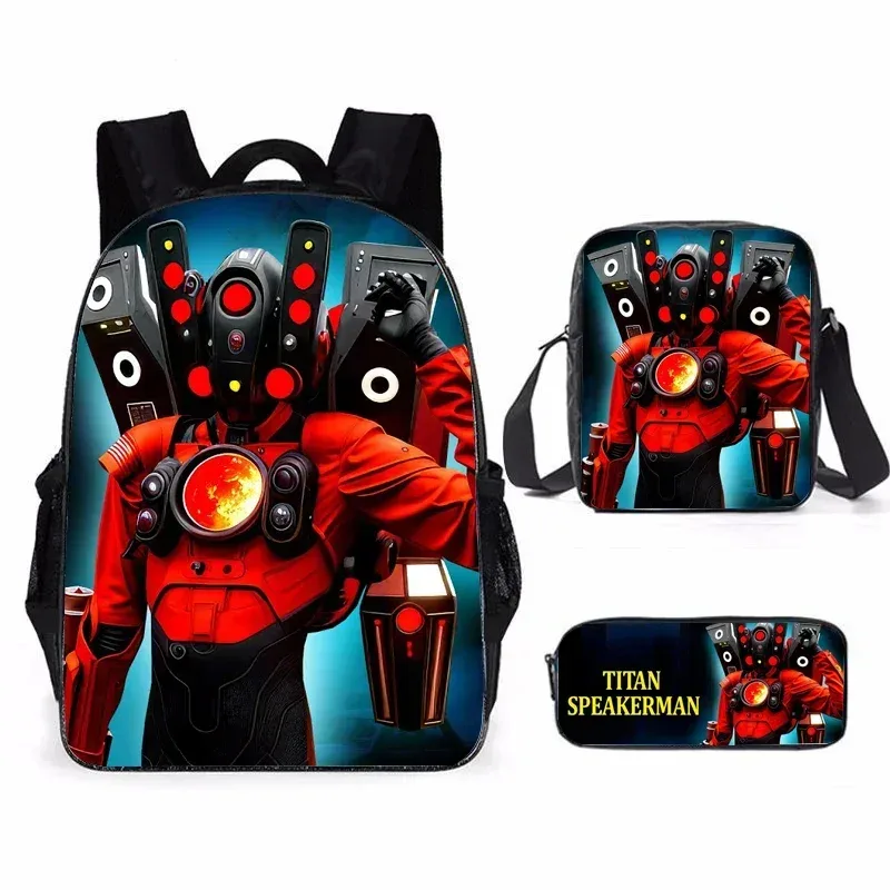 skibidi toilette titan speakerman sac à dos pour enfants garçon sac d'école pour adolescents sac à dos anime voyage sac à dos sac à crayons