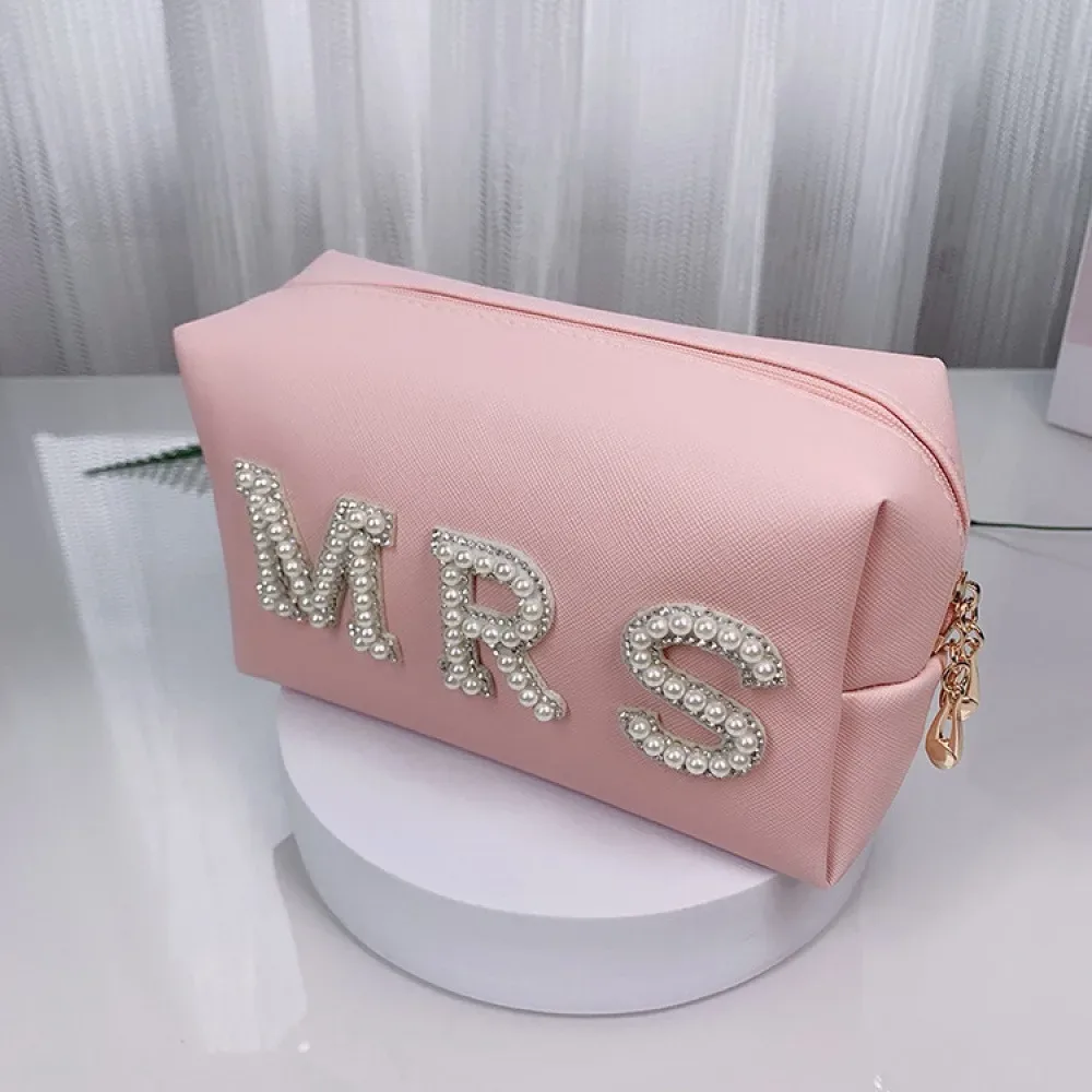grande trousse de toilette imperméable à main pour femmes, sac de rangement pour cosmétiques de voyage, pochette de mariage multicolore pour mariée.