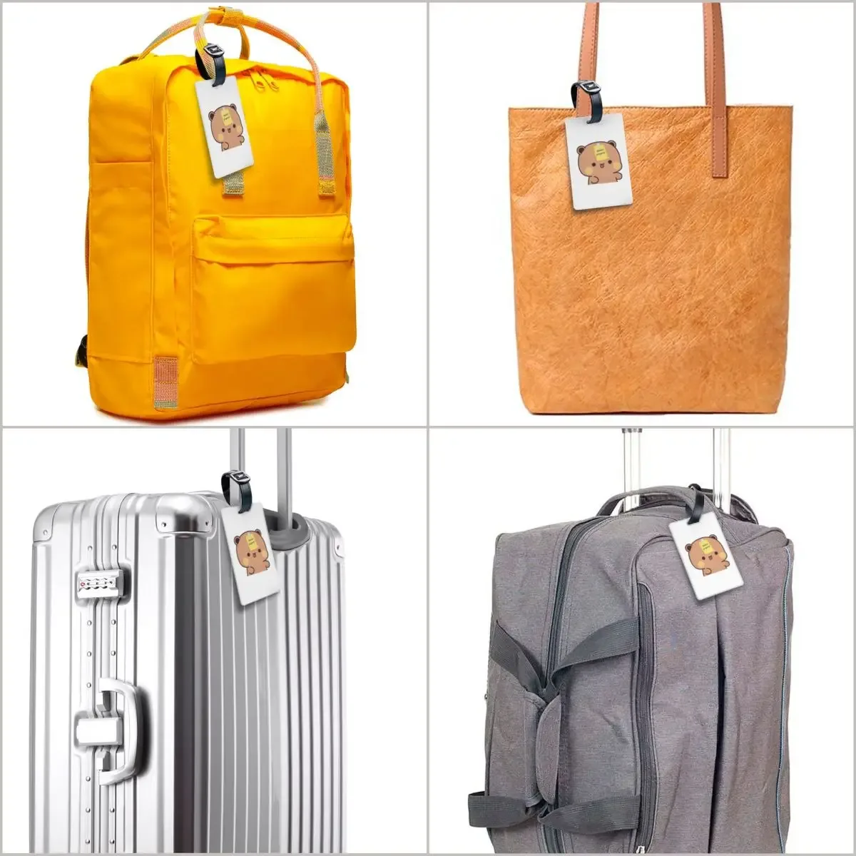 étiquettes à bagages bubu dudu panda et brownie bear couple v8 2024, étiquettes de valise, étiquettes de voyage, étiquettes d'embarquement, porte-étiquettes, nom, adresse