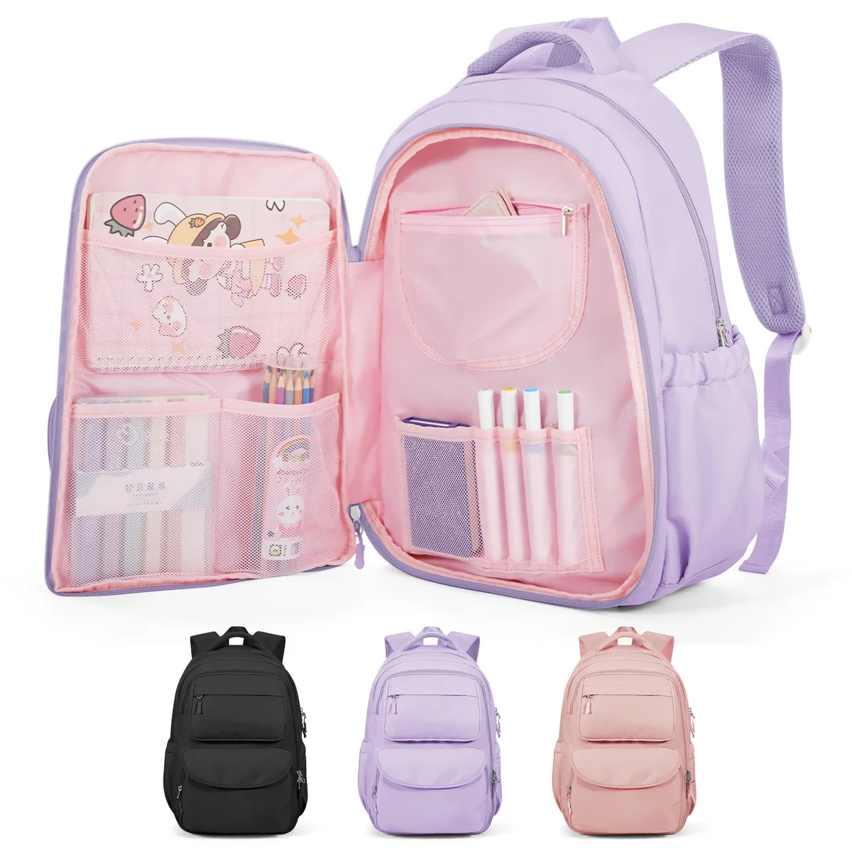 cartable de maternelle sac à bandoulière fille garçon bookbag enfants voyage sac à dos enfant sac à dos, adolescents collège lycée sac à dos