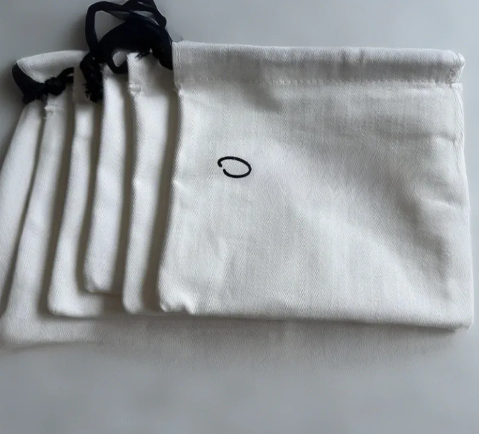 Sac en toile imprimé de poche Osca, sac de rangement anti-poussière pour bijoux en coton, sac de rangement avec cordon de serrage en coton imprimé