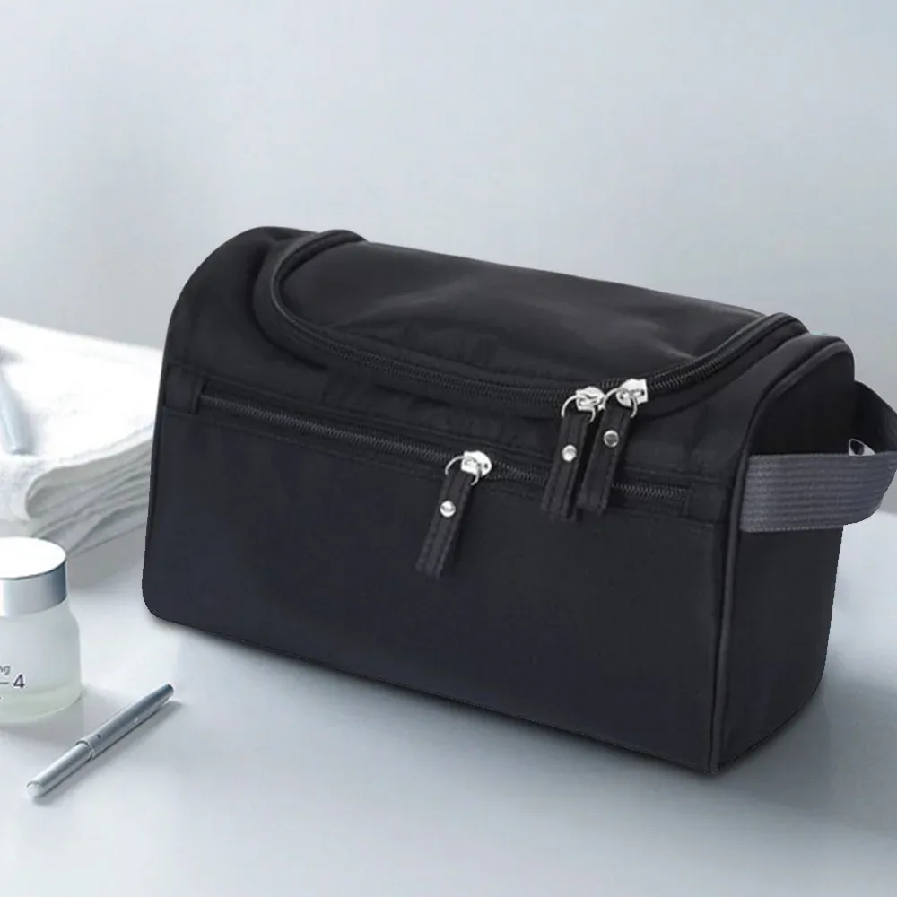 trousse de maquillage en poudre lavante pour hommes et femmes, trousse de toilette de voyage, sacs à cosmétiques, sac à main à fermeture éclair, trousse de maquillage, évaluation à imprimé crâne, crochet, 2023