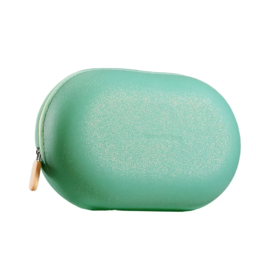sac à cosmétiques portable en silicone de grande capacité, sac de rangement de voyage étanche à fermeture éclair, porte-monnaie souple anti-poussière, petit article