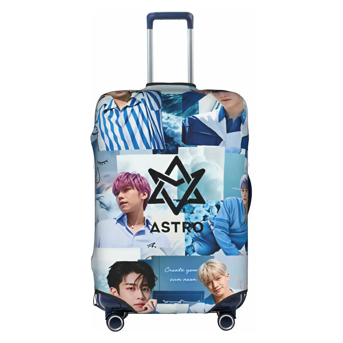 housse de protection amusante pour valise a-astros mj jinjin cha eun woo, lavable, yoon san ha rocky, housses de valise de voyage