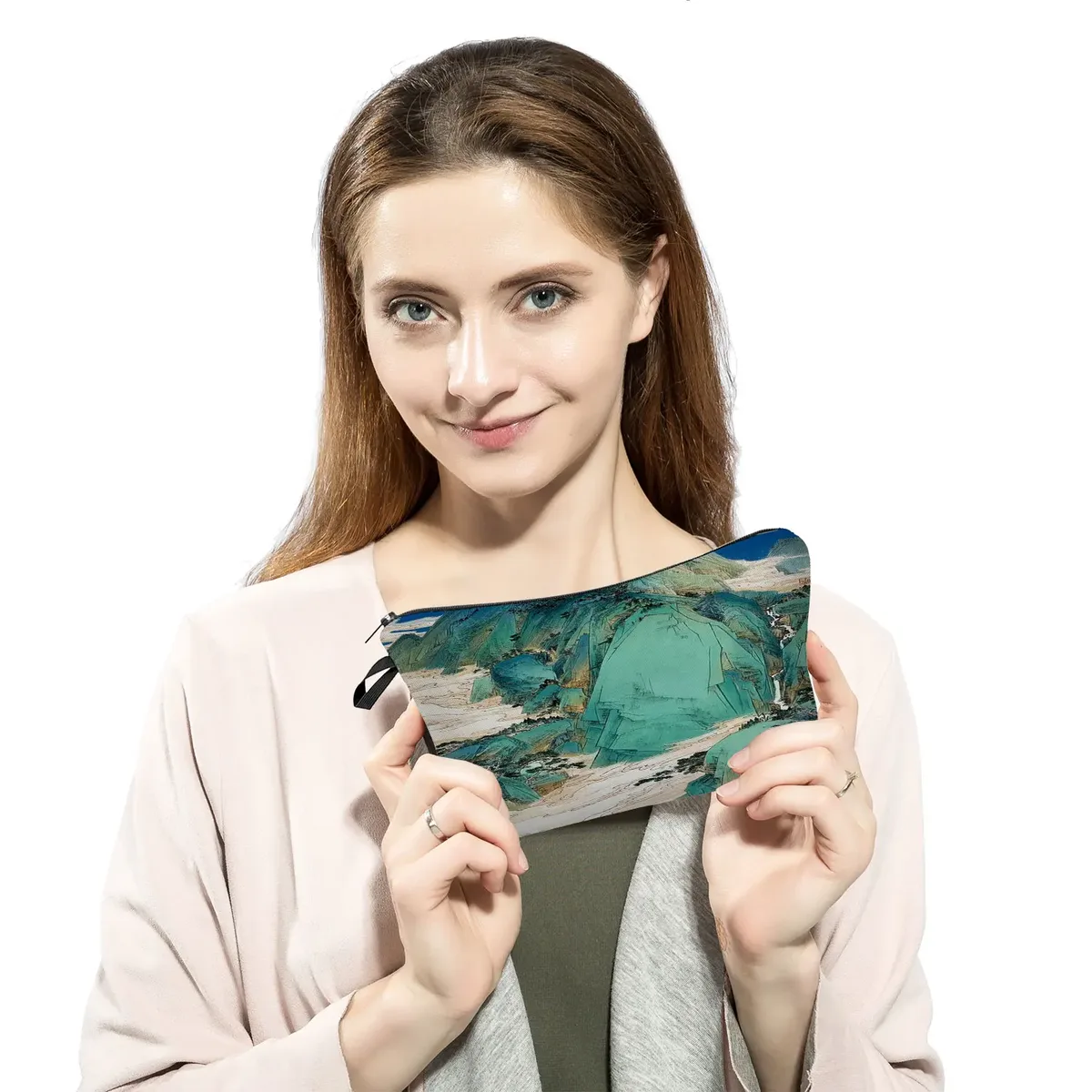ukiyoe – mini trousse de maquillage pour femmes, design japonais, grue de styliste, trousse de toilette de voyage de plage, trousse à cosmétiques écologique réutilisable